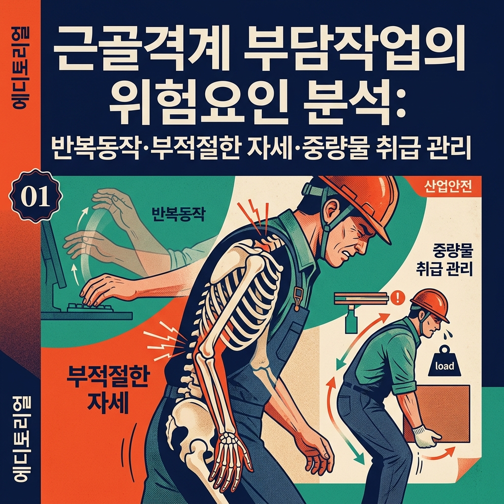 근골격계 부담작업의 위험요인 분석 반복동작 부적절한 자세 중량물 취급
