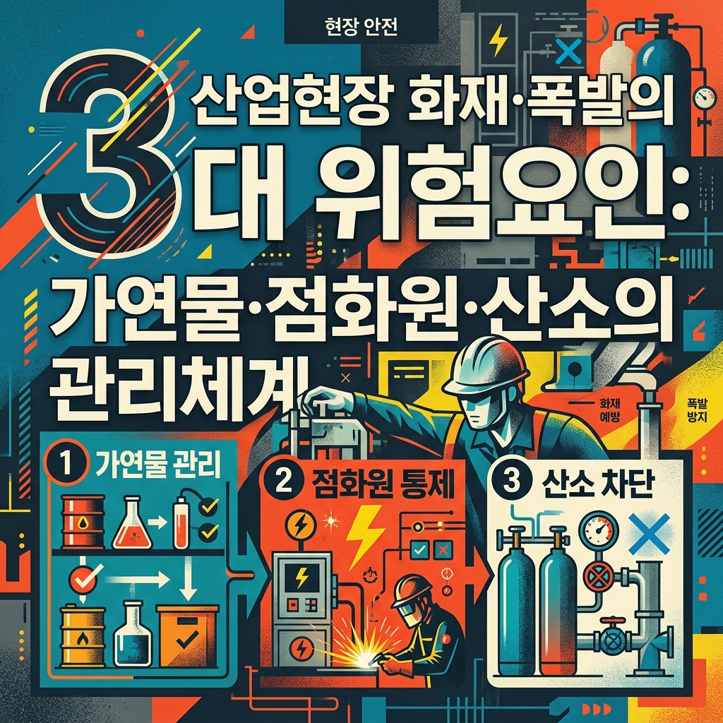산업현장 화재·폭발의 3대 위험요인: 가연물·점화원·산소의 관리체계 1 산업현장 화재 폭발의 3대 위험요인 가연물 점화원 산소의 관리체계