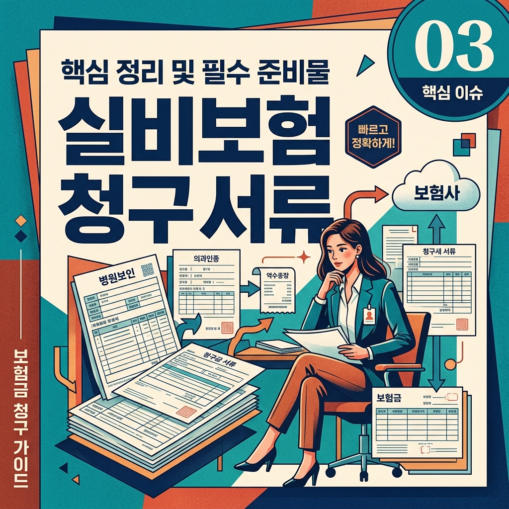 실비보험 청구 서류 금액별 통원 입원 준비물 및 발급 팁 1 병원 입원 준비물과 실비보험 청구 서류 제출 절차를 설명하는 안내 이미지