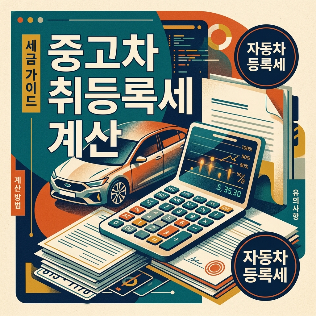 중고차 취등록세 계산 완벽 가이드: 요율, 잔가율표, 절세 팁 1 중고차 취등록세 계산 완벽 가이드: 요율, 잔가율 표, 절세 팁